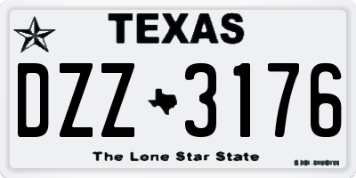 TX license plate DZZ3176