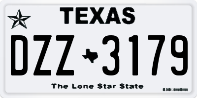 TX license plate DZZ3179