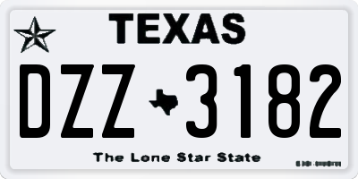 TX license plate DZZ3182