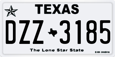 TX license plate DZZ3185