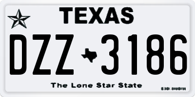 TX license plate DZZ3186