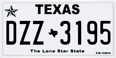 TX license plate DZZ3195