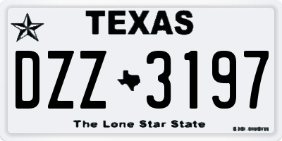 TX license plate DZZ3197