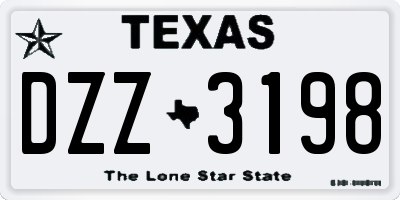 TX license plate DZZ3198