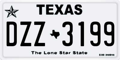 TX license plate DZZ3199