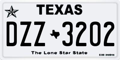 TX license plate DZZ3202