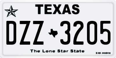 TX license plate DZZ3205