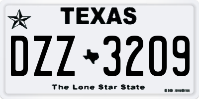 TX license plate DZZ3209