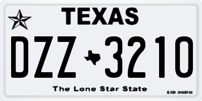 TX license plate DZZ3210
