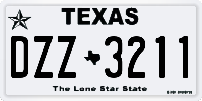 TX license plate DZZ3211