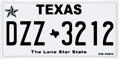 TX license plate DZZ3212