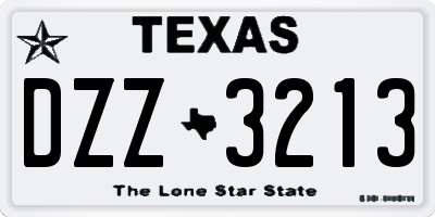 TX license plate DZZ3213