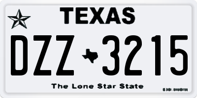 TX license plate DZZ3215