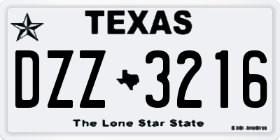 TX license plate DZZ3216