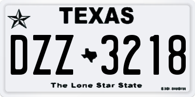 TX license plate DZZ3218