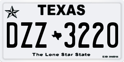 TX license plate DZZ3220
