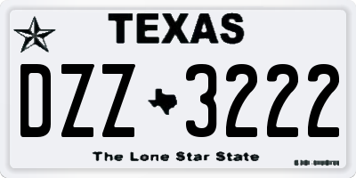 TX license plate DZZ3222