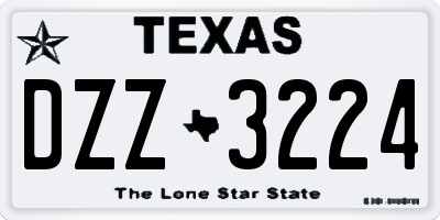 TX license plate DZZ3224