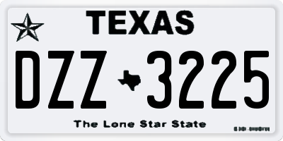 TX license plate DZZ3225