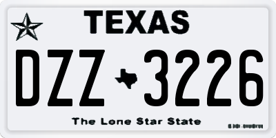 TX license plate DZZ3226