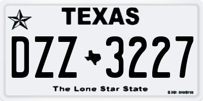 TX license plate DZZ3227