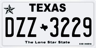 TX license plate DZZ3229