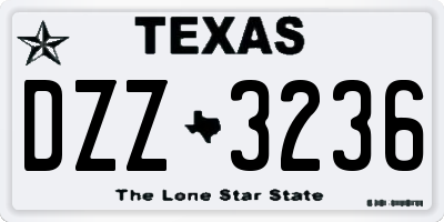 TX license plate DZZ3236