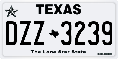 TX license plate DZZ3239