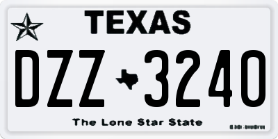 TX license plate DZZ3240