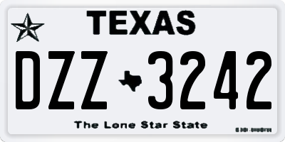 TX license plate DZZ3242