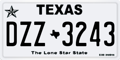 TX license plate DZZ3243
