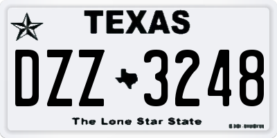 TX license plate DZZ3248