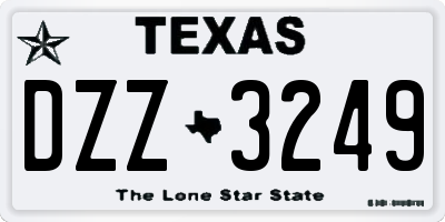TX license plate DZZ3249