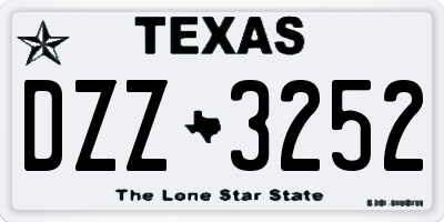 TX license plate DZZ3252