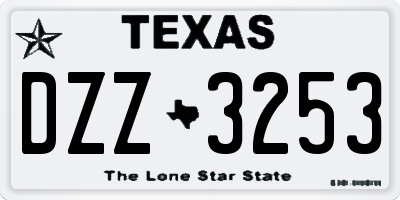 TX license plate DZZ3253