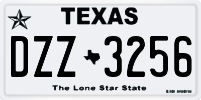 TX license plate DZZ3256