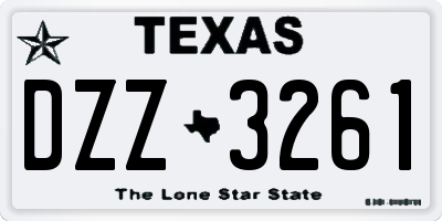 TX license plate DZZ3261