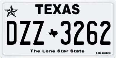 TX license plate DZZ3262