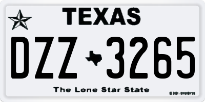 TX license plate DZZ3265