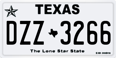 TX license plate DZZ3266