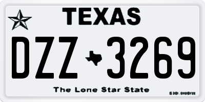 TX license plate DZZ3269
