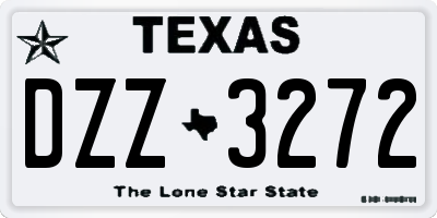 TX license plate DZZ3272