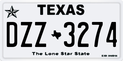 TX license plate DZZ3274