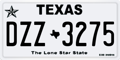 TX license plate DZZ3275