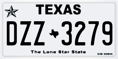 TX license plate DZZ3279