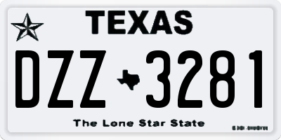 TX license plate DZZ3281