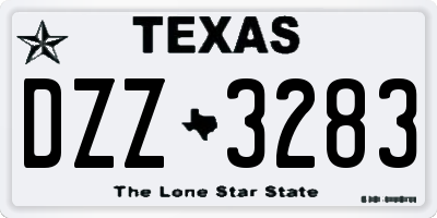 TX license plate DZZ3283