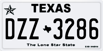 TX license plate DZZ3286
