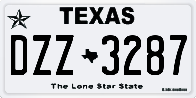 TX license plate DZZ3287