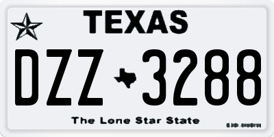 TX license plate DZZ3288